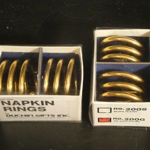 4 NEW Gold Plated 24kt. Coil Wired Napkin Rings
